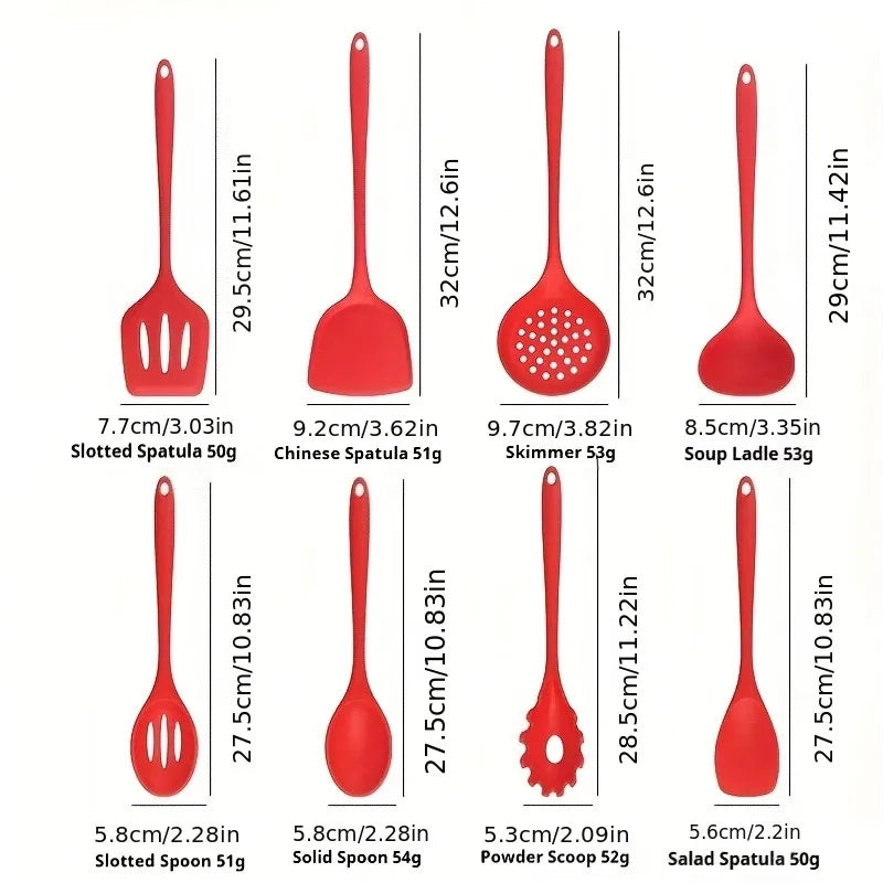 1/4/8pcs Silicone Cooking Utensils Utensils Non-Stick Cookware