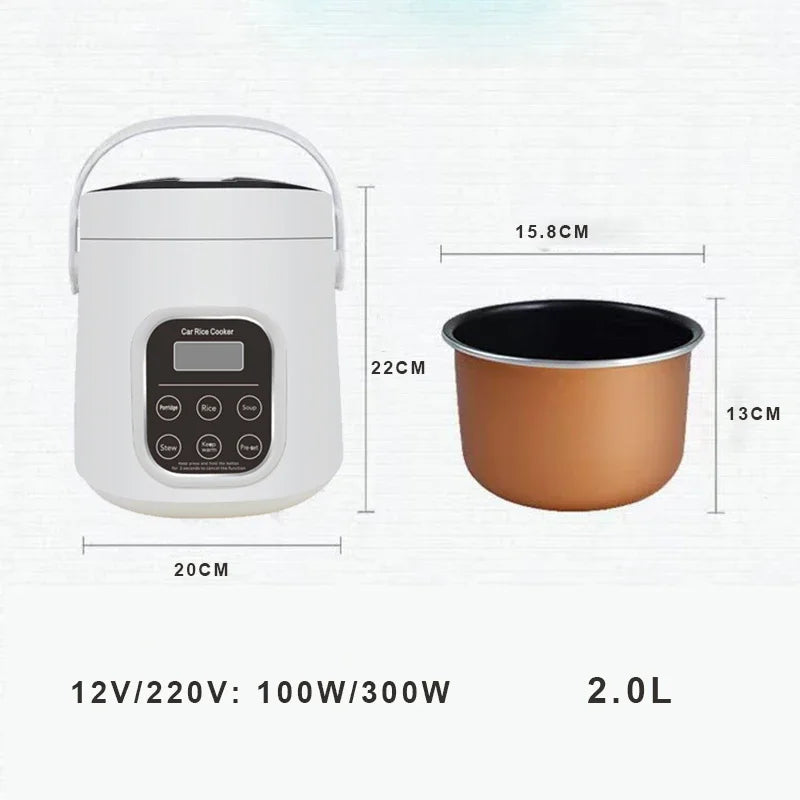 Car Rice Cooker 2l Electric Truck Multi-Cooker Soup