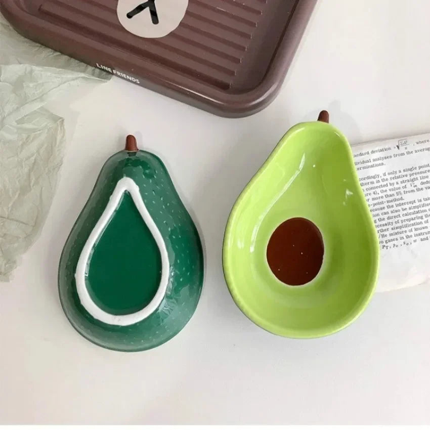 Creative Avocado Shaped Ceramic Dish Fruit Salad Plate