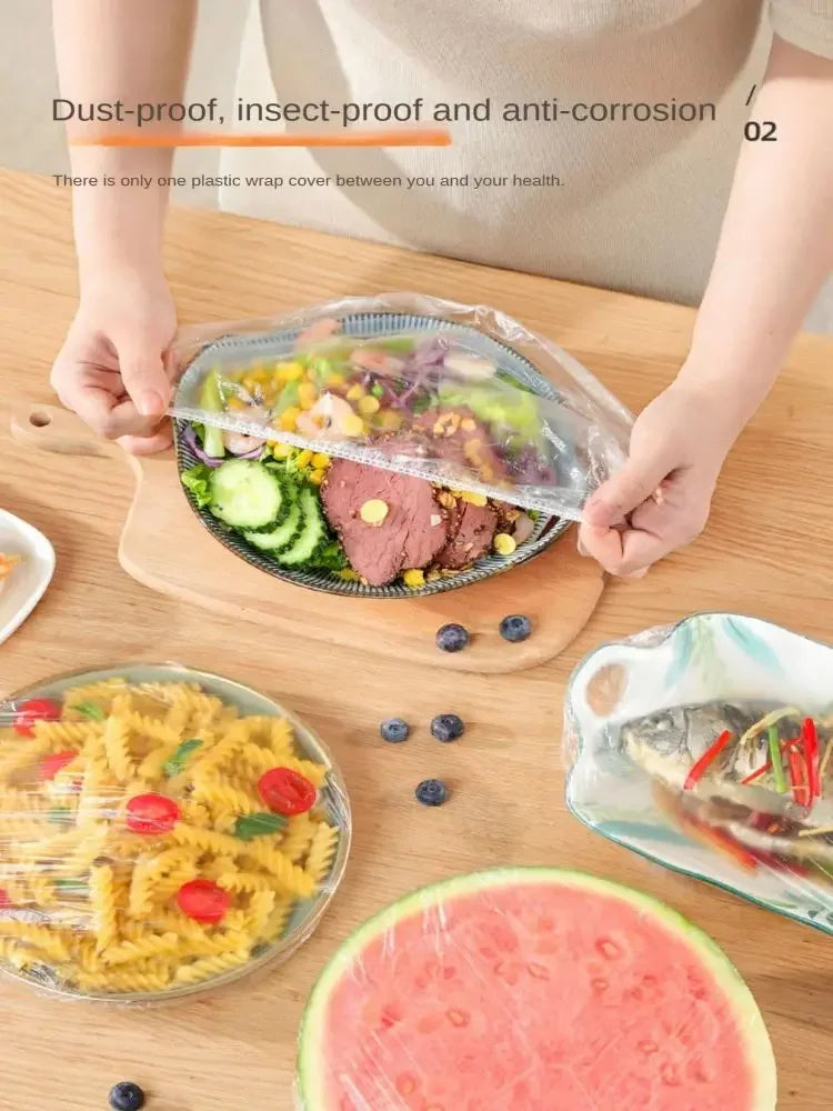 Reusable Disposable Food Cover Plastic Wrap Durable Elastic