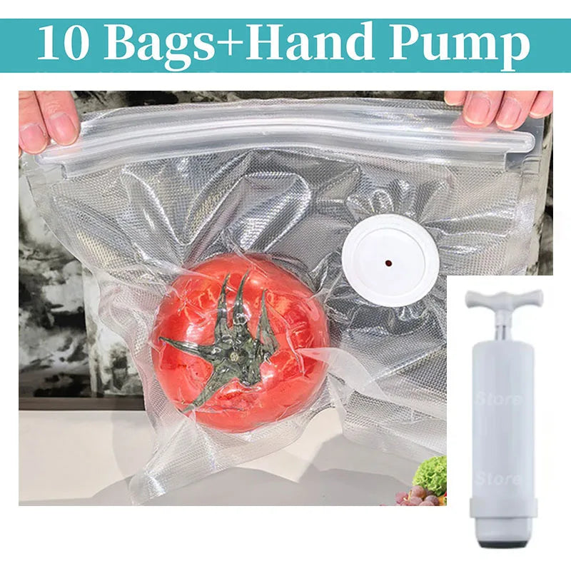 Upgraded Version Vacuum Food Storage Bag Zipper Bag