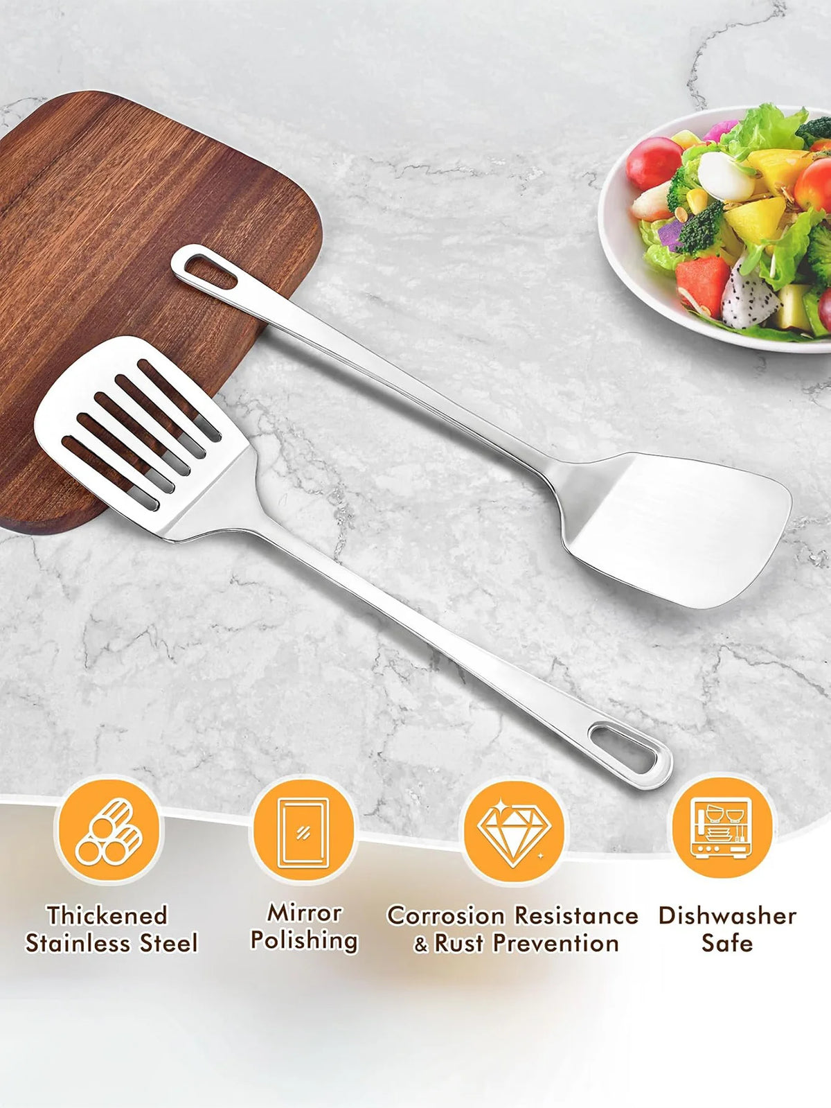 Stainless Steel Spatulas Metal Spatula Solid & Slotted