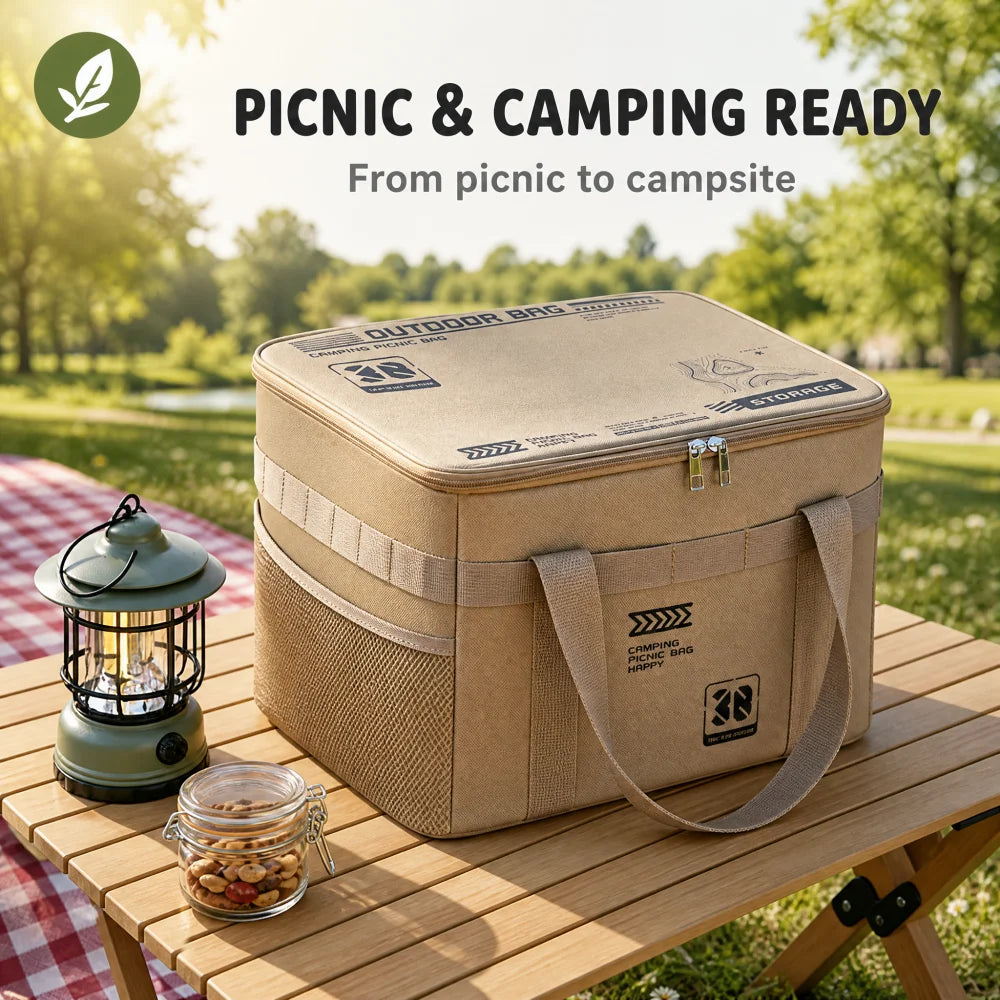 30l Large Capacity Camping Cookware Storage Bag Waterproof