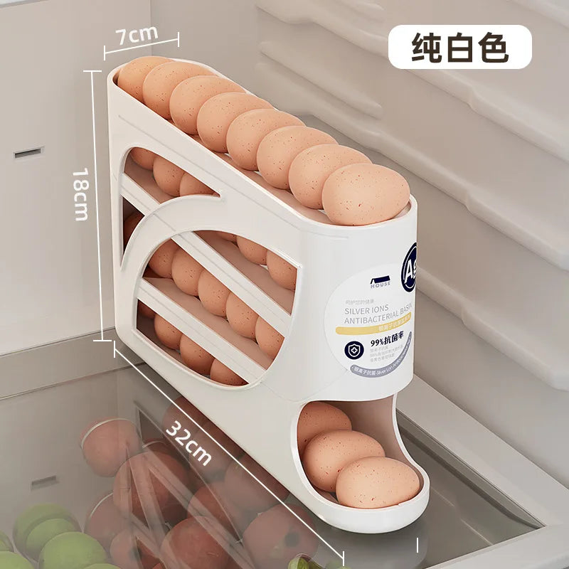 Automatic Rolling Tier Egg Holder Dispenser Refrigerator Egg