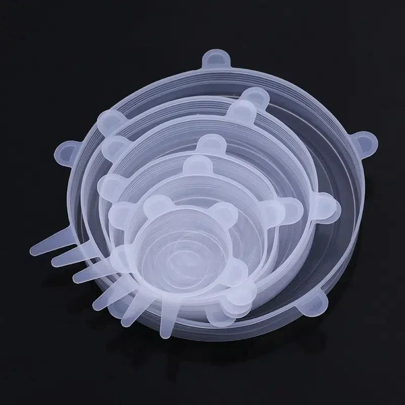 6pcs/Set Silicone Stretch Lids Reusable Durable Food Storage