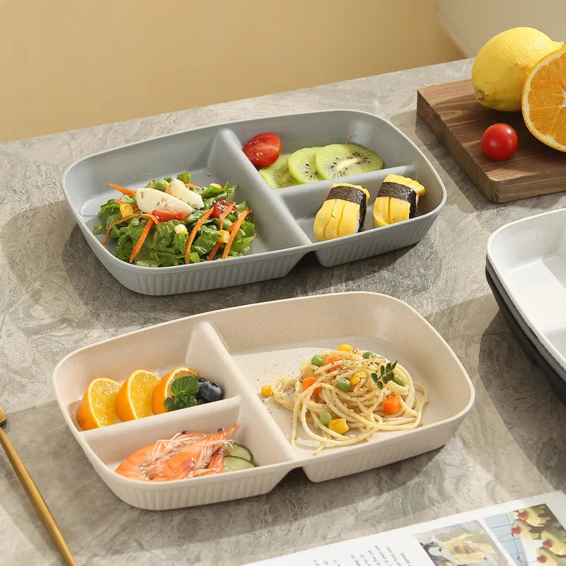 1pc Divided Dish Diet Reusable Dinner Plate Dinnerware
