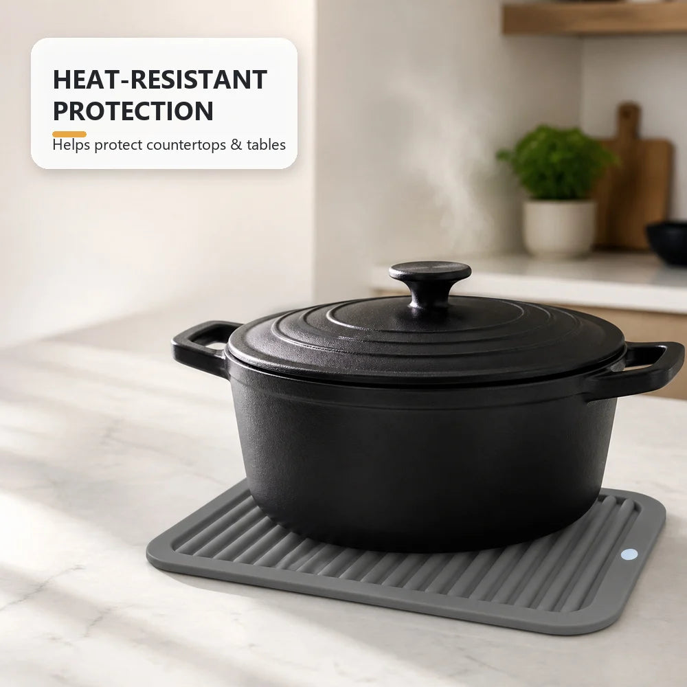 1pc Silicone Dish Drying Mat Silicone Trivets Pots