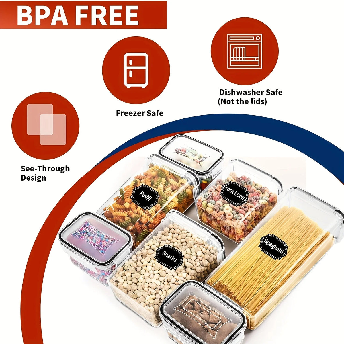 24piece Airtight Food Storage Containers Bpa-Free Plastic