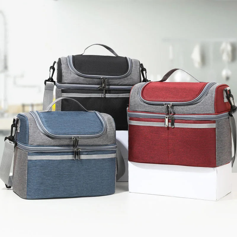 Oxford Large Capacity Cooler Bag Waterproof Zipper Thermal