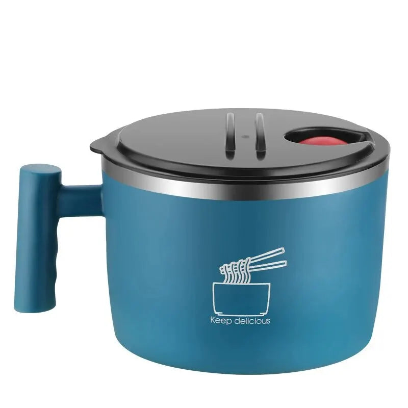 Stainless Steel Bowl Lid Instant Noodles Sealed Drain