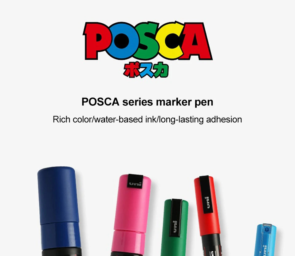 Uni Posca Markers Colors Pc-1m/3m/5m Acrylic Gift Box