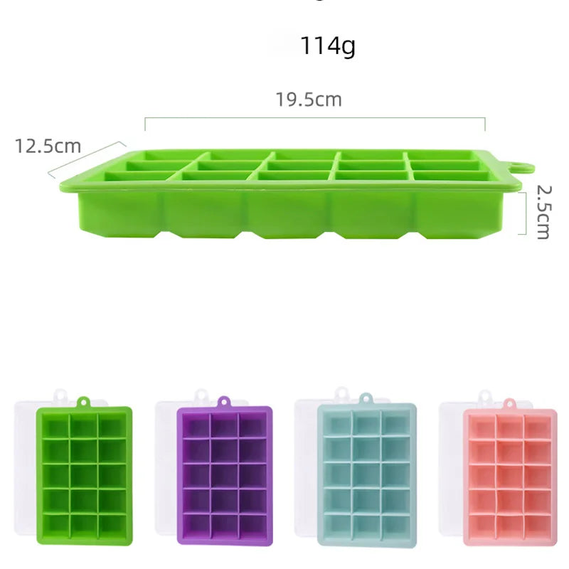15 Grid Ice Tray Mold Box Silicone Ice