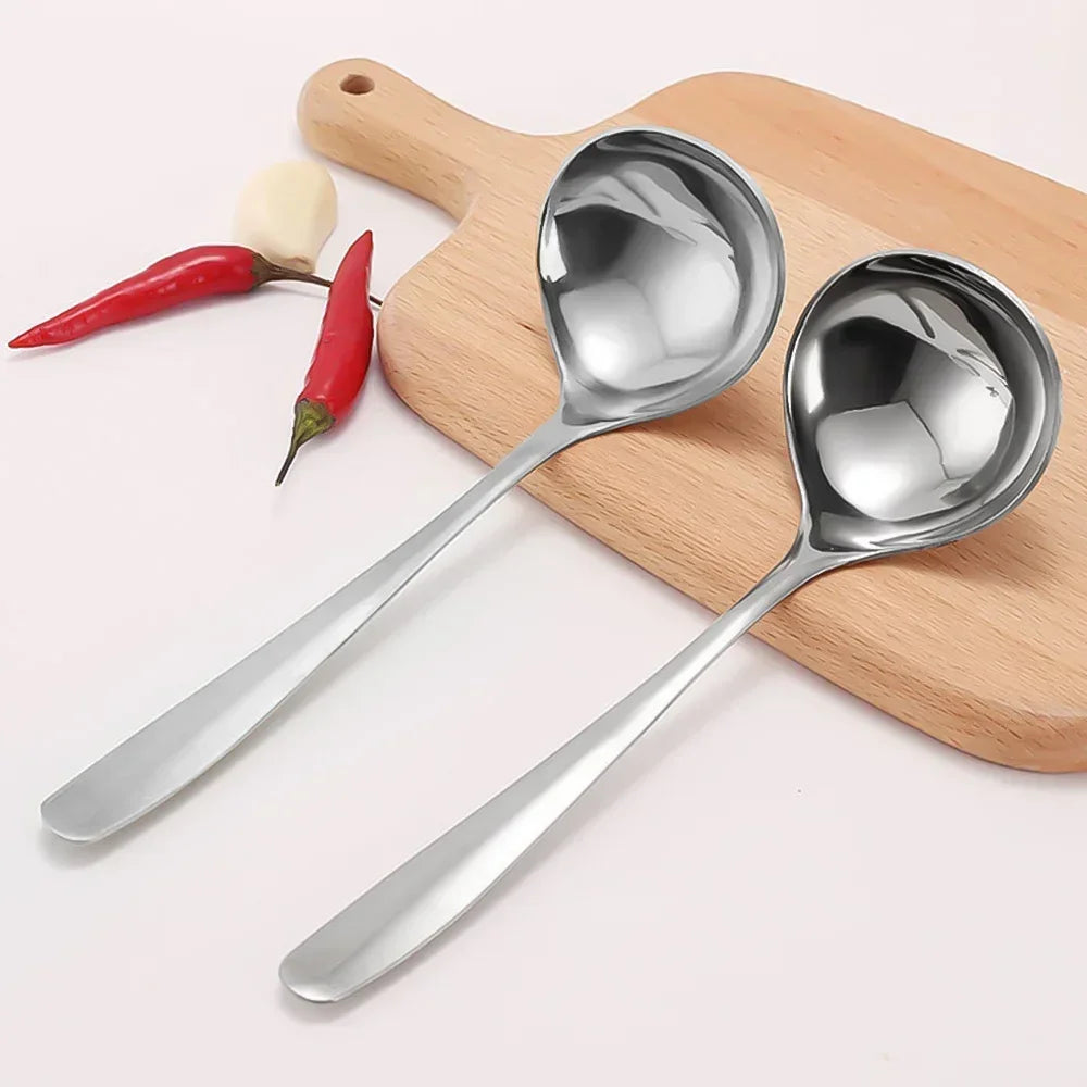 2/1pcs Stainless Steel Spoon Thicken Long Handle Soup