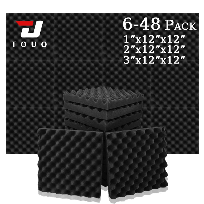 Touo Acoustic Foam 6/12/24/48pc Acoustic Sponge Sound Insulation