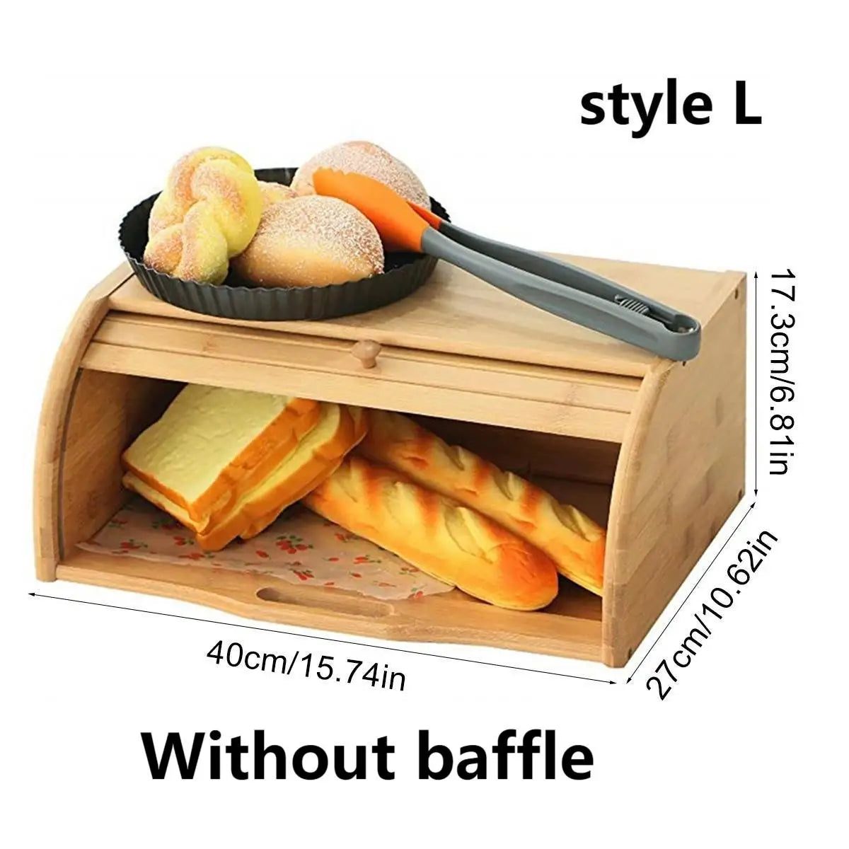 Premium Bamboo Bread Box Bread Storage Organizer Organizer