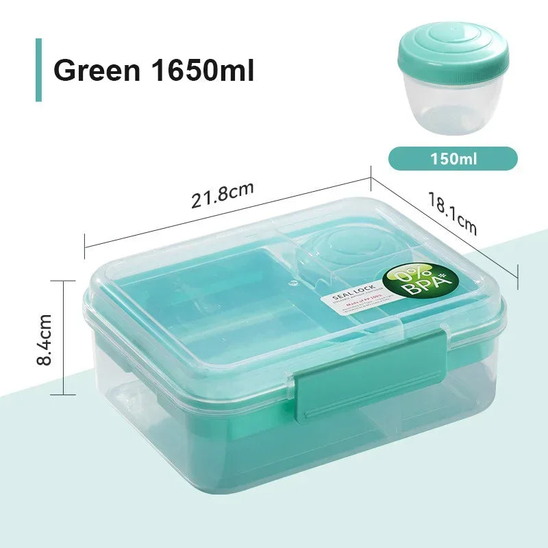 Compartment Leakproof Bento Lunch Box Detachable Trays Bpa