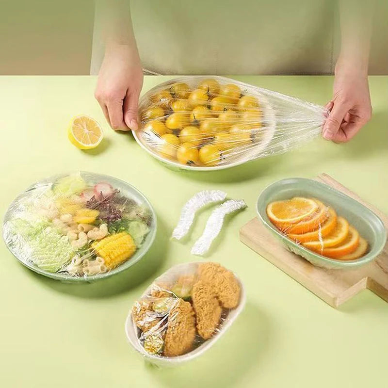 350/500pcs Disposable Food Cover Fruit Food Cover Elastic