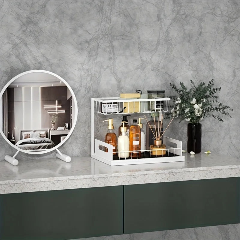 Pull Out Organizer Shelf Tier Storage Rack Large