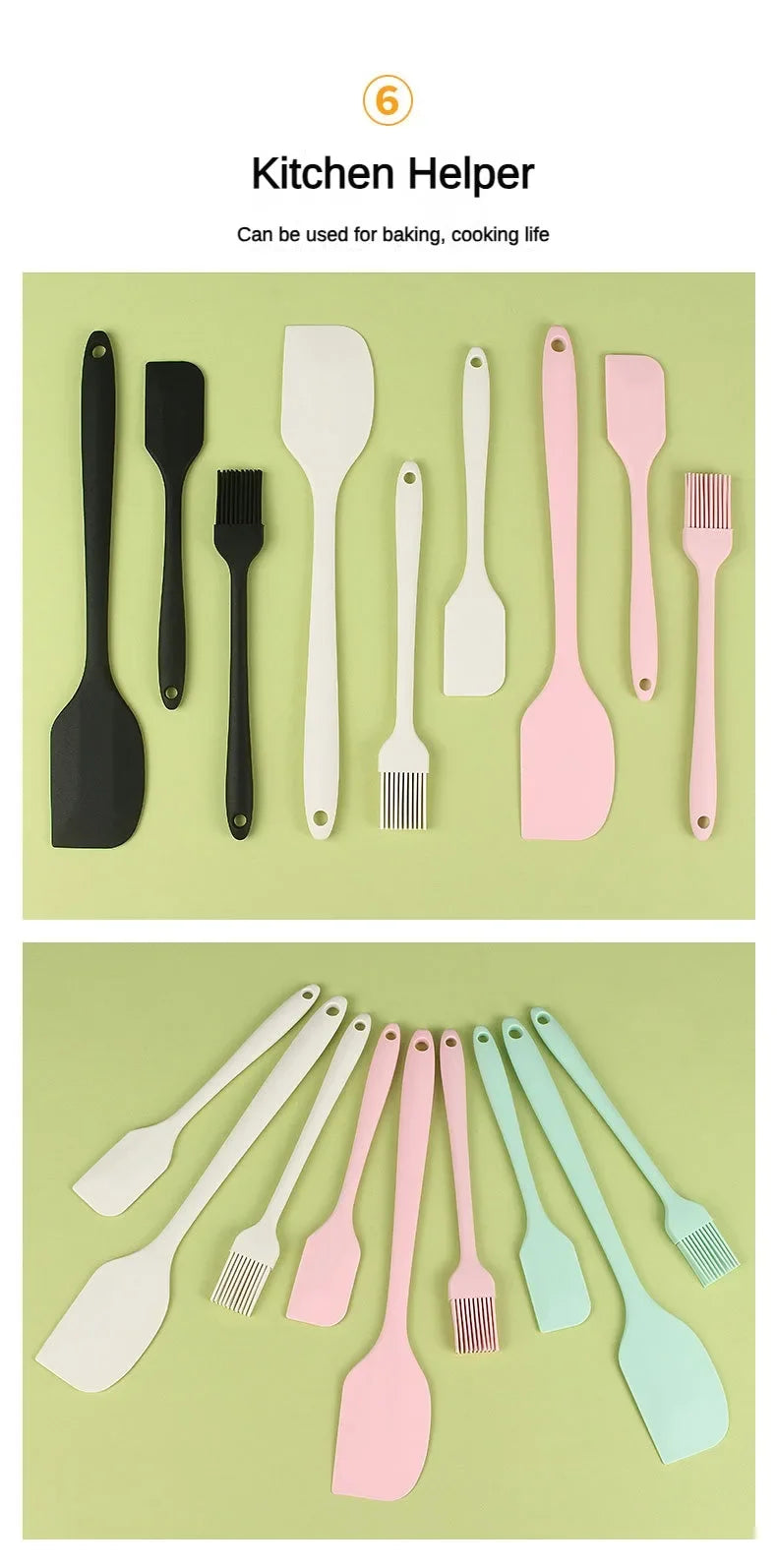 High Heat-Resistant Silicone Spatula One-Piece Seamless Cooking