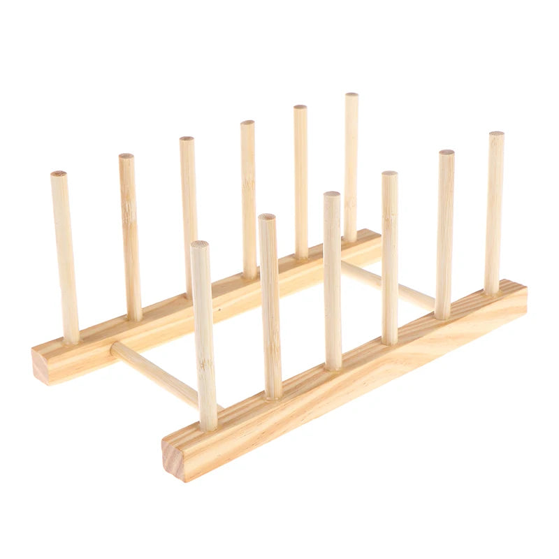 Wooden Dish Drainer Rack Plate Dish Drying Rack
