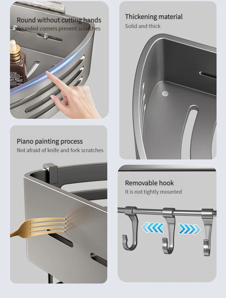 No Drill Sticker Walls Installation Aluminum Bathroom Shelf