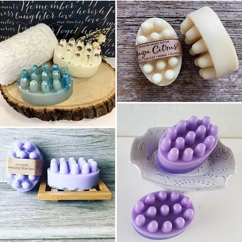 -Cavities Silicone Massage Soap Mold Oval Candy Making