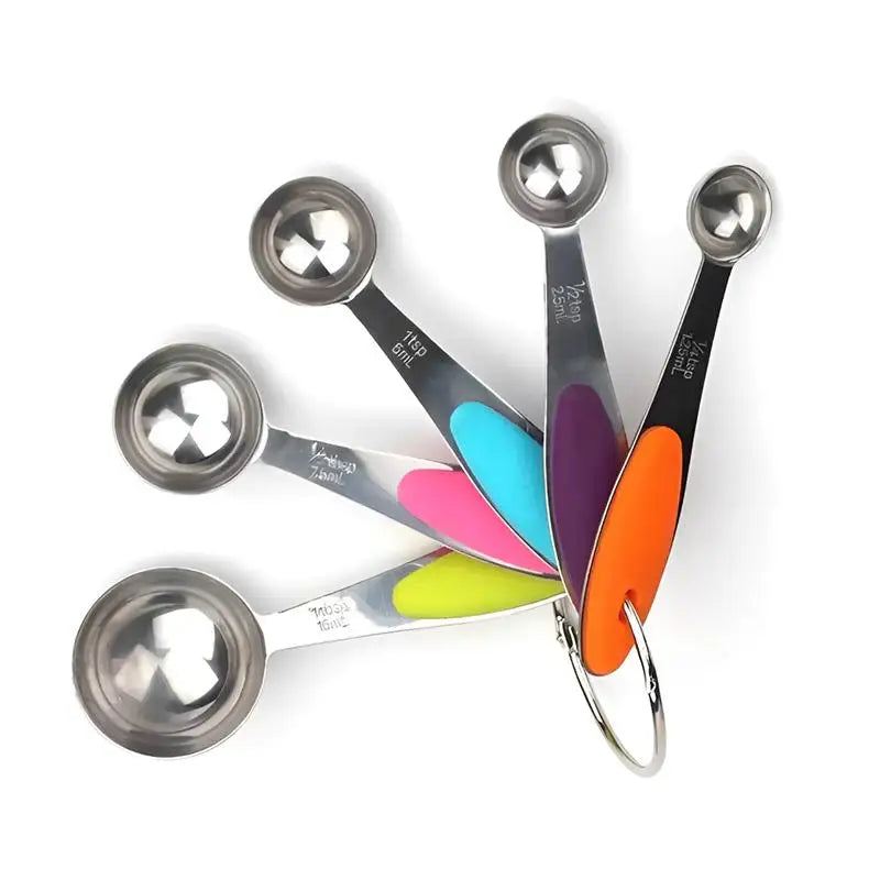 5pcs Stainless Steel Measuring Cups Spoons Baking Cake