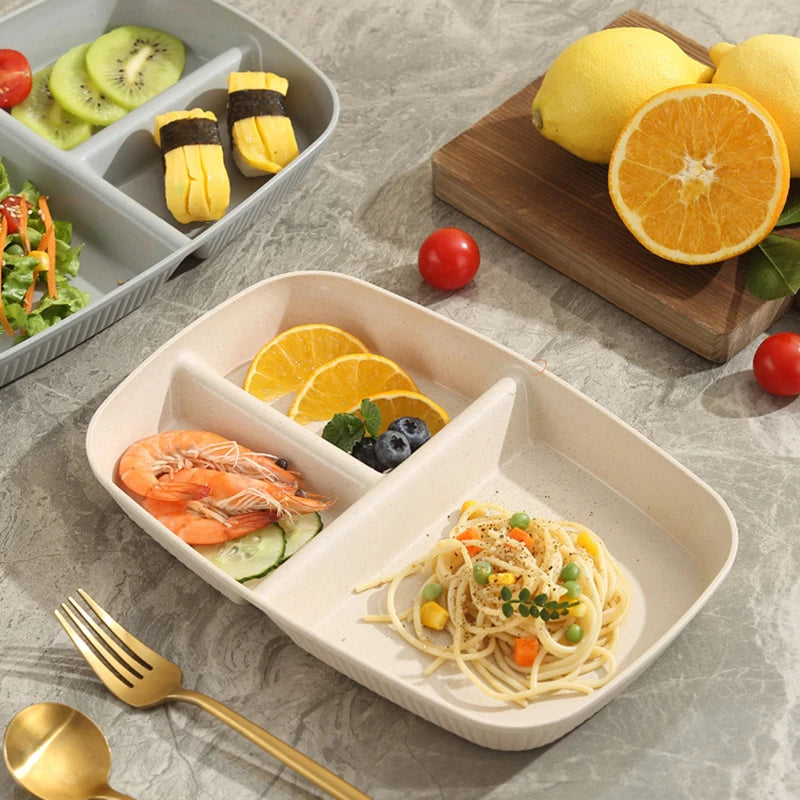1pc Divided Dish Diet Reusable Dinner Plate Dinnerware