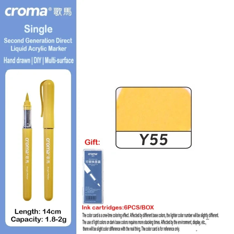 Croma 160/1 Colors Refillable Direct Liquid Acrylic Marker