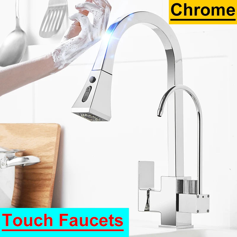 Square Touch On Filter Faucets Pull Down Cold