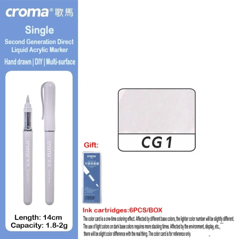 Croma 160/1 Colors Refillable Direct Liquid Acrylic Marker