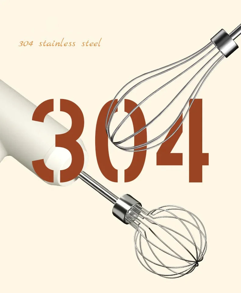 Electric Egg Beater Food Whisk Handheld Rechargeable Speeds