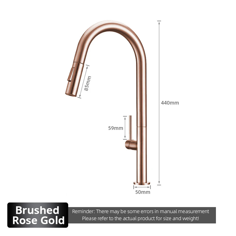 Brushed Rose Gold Faucet Pull Down Sprayer Handle