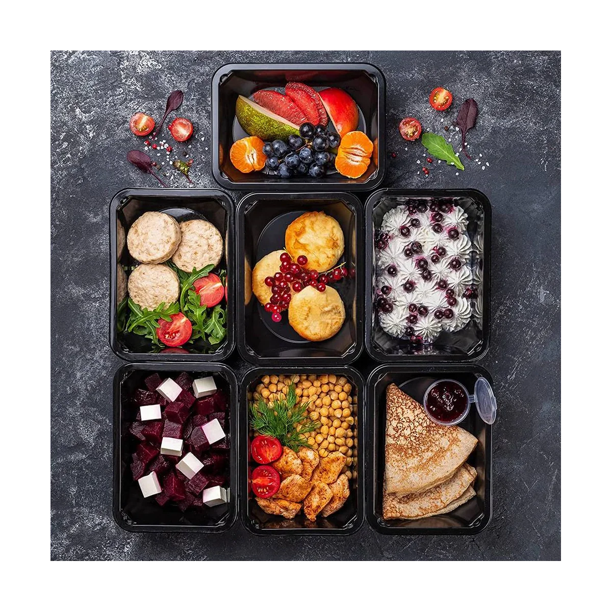 50-Pack Meal Prep Containers Reusable To-Go Food Containers