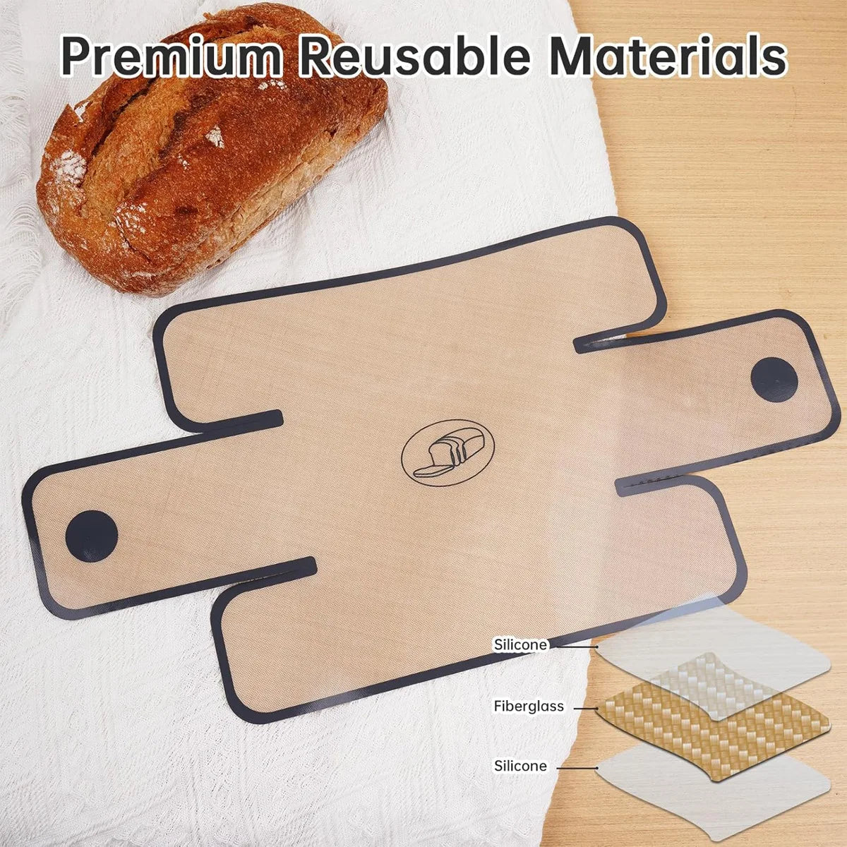 Silicone Bread Loaf Pan Liners Mat Reusable Nonstick