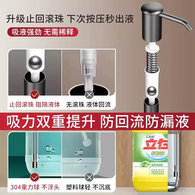 Counrtertop Dishes Dispenser Extention Tube Hand Press Soap