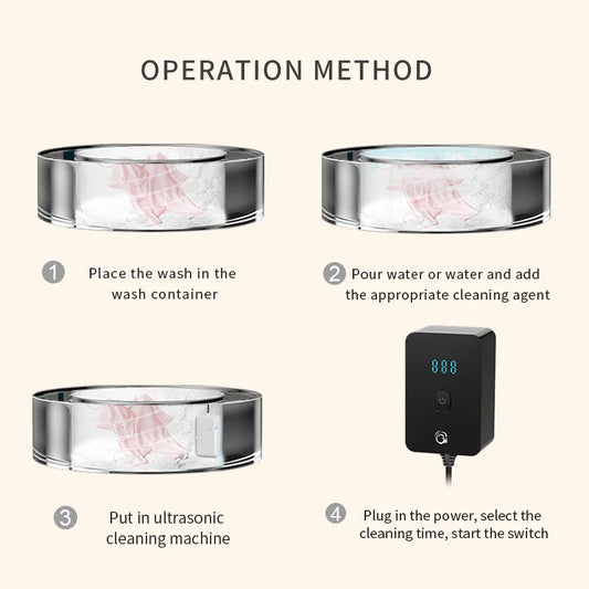 Ultrasonic Cleaner Vibration Jewelry Parts Glasses Manicure