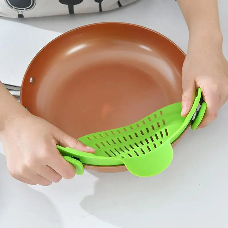 1pc Pot Strainer Handheld Drainer Noodles Pasta Adjustable