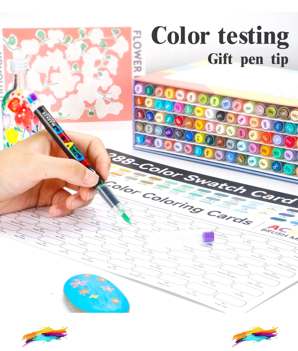 120/168/240/288 Colors Art Markers Large Color Systems Soft