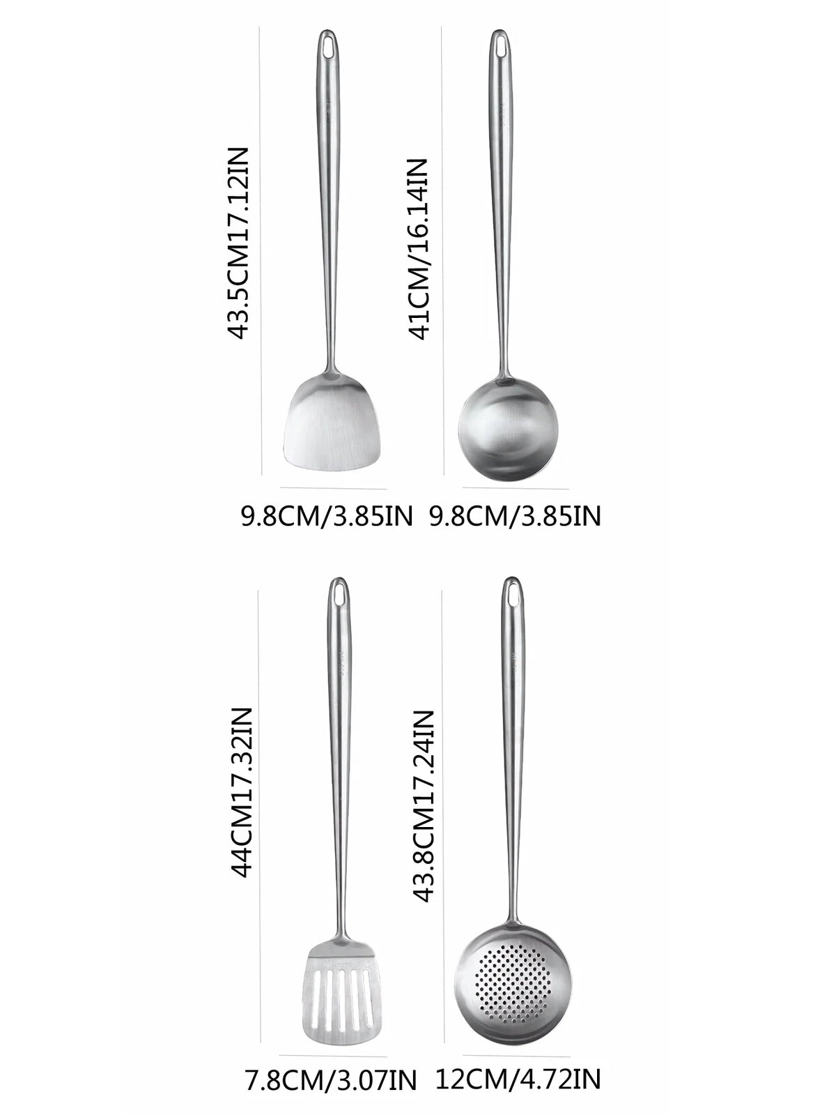 316 Stainless Steel Wok Spatula Metal Utensils Slotted