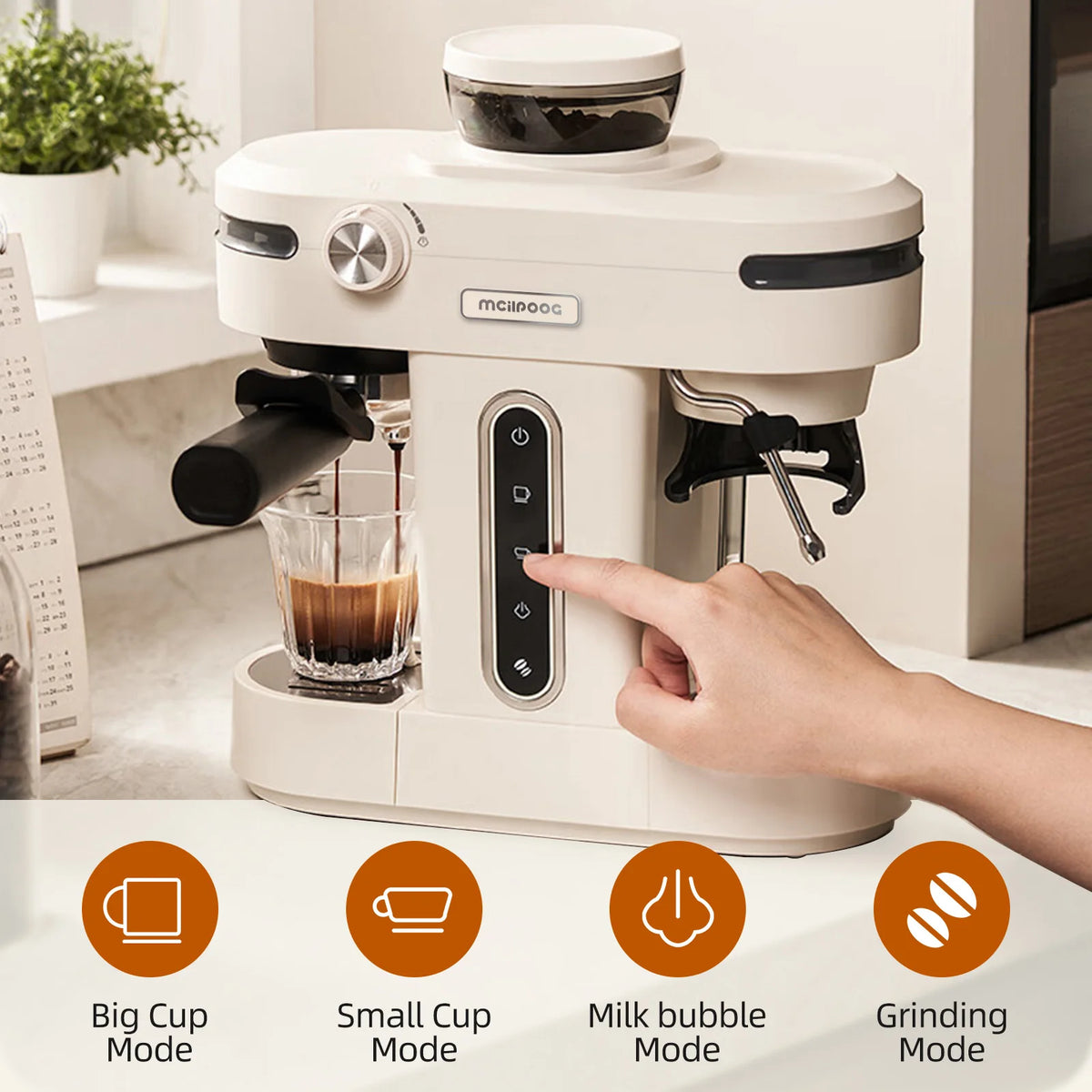 Mcilpoog Ac510 19bar Semi Automatic Coffee Espresso Machine