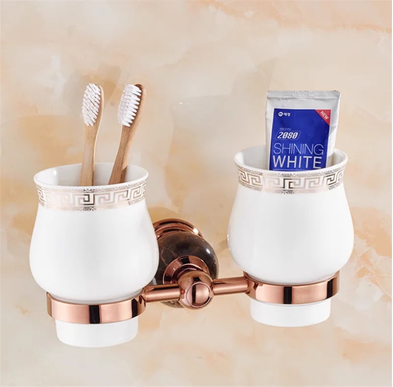 Bathroom Bath Shelf Rose Gold Paper Holder Towel