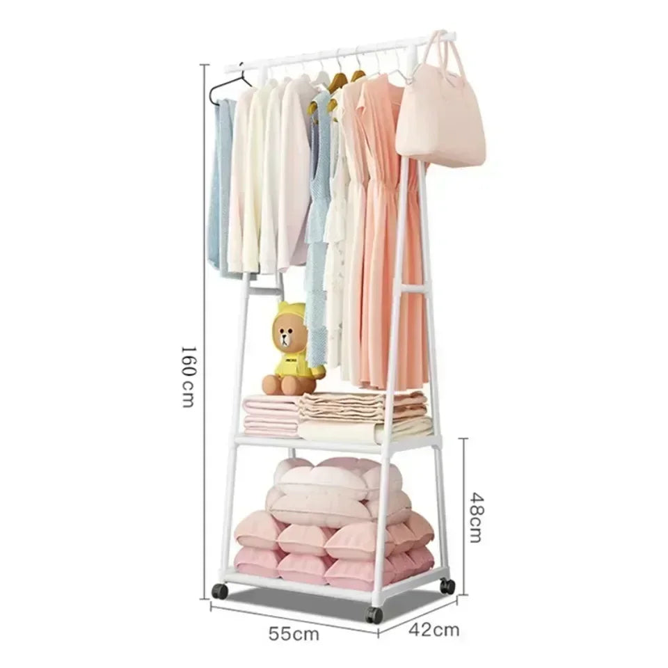 Multi Purpose Storage Dorm Clothing Drying Rack Freestanding