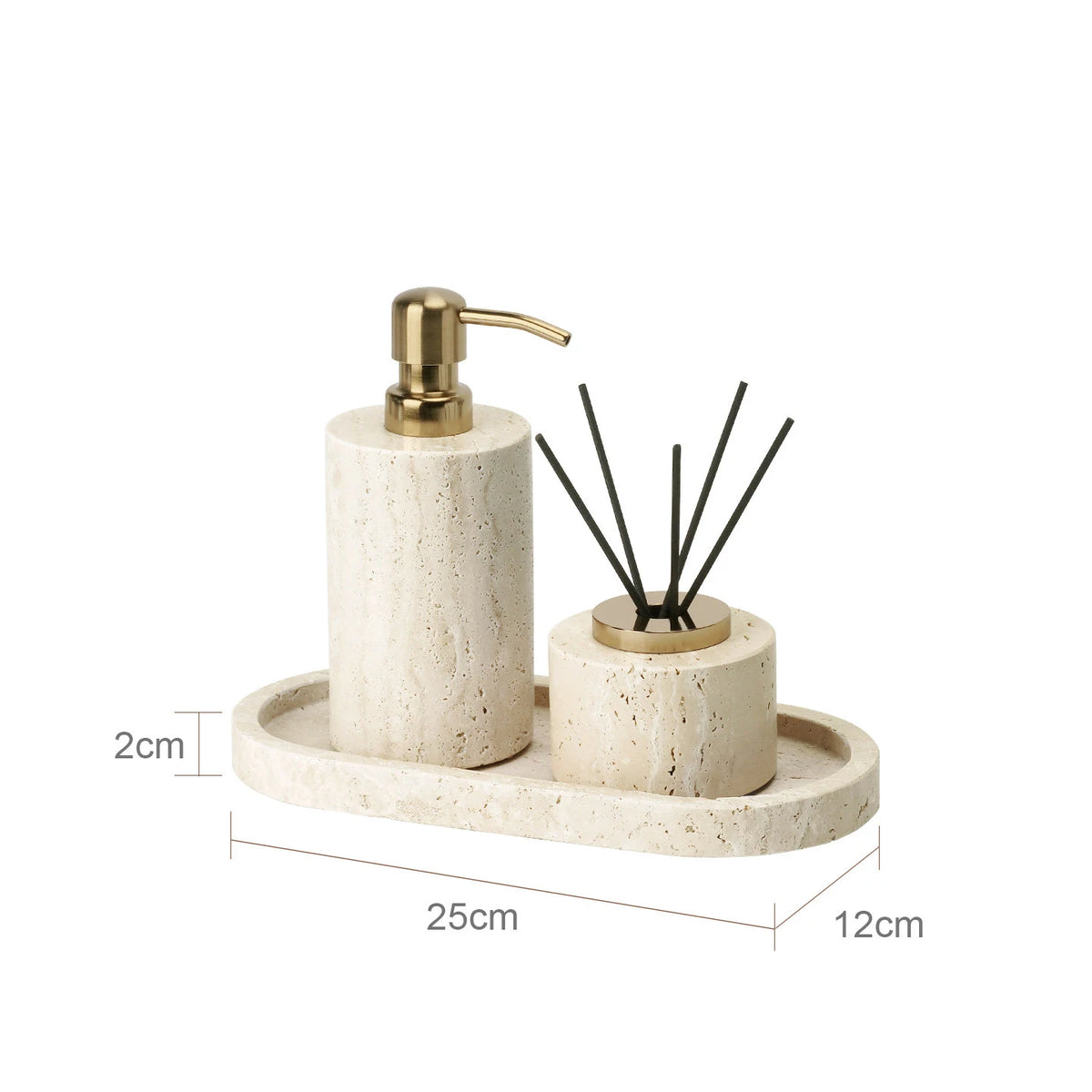 Travertine Bathroom Luxury Soap Dish Soap Dispenser Tissue