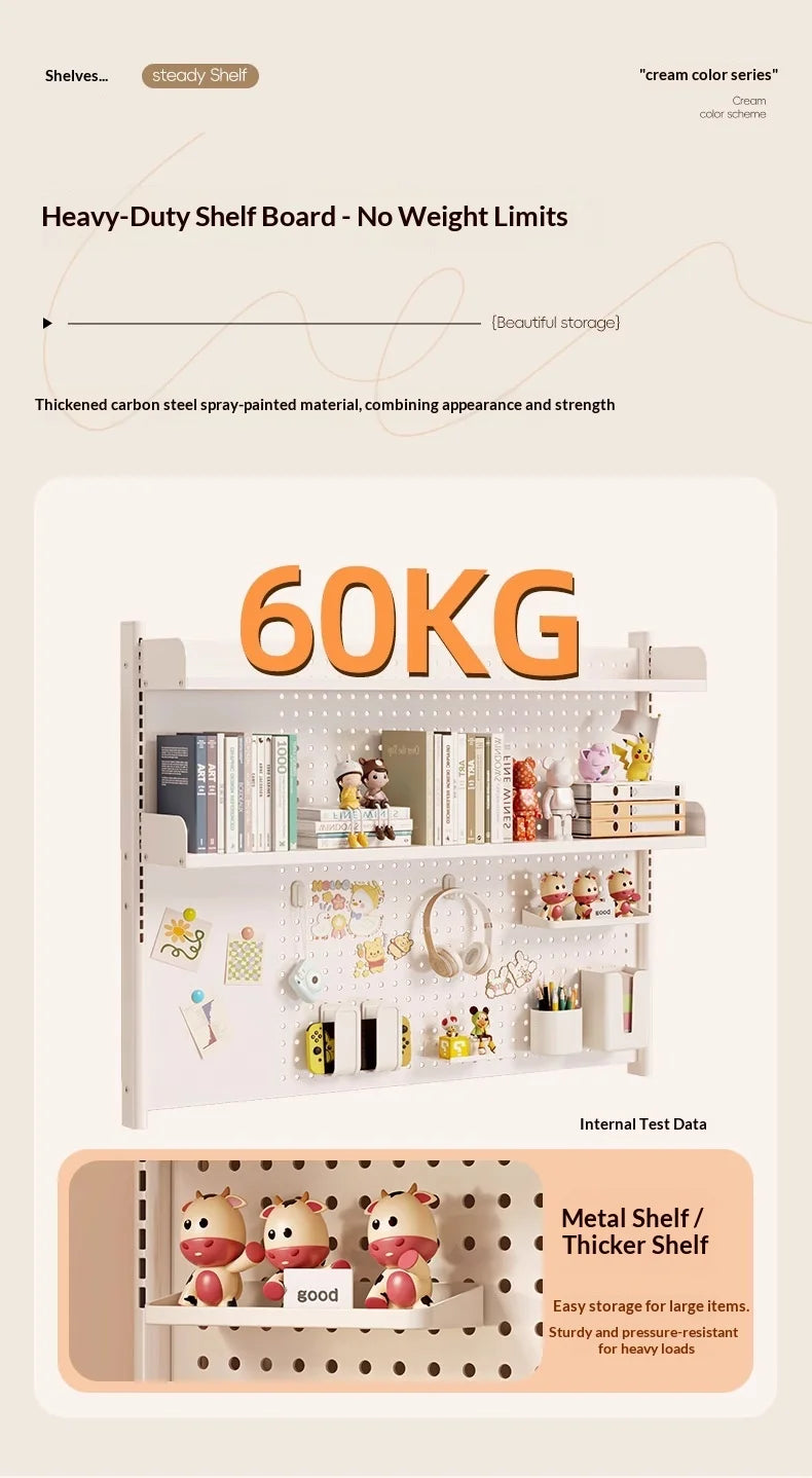 Adjustable Desktop Storage Rack Pegboard Desk Bookshelf Organizer