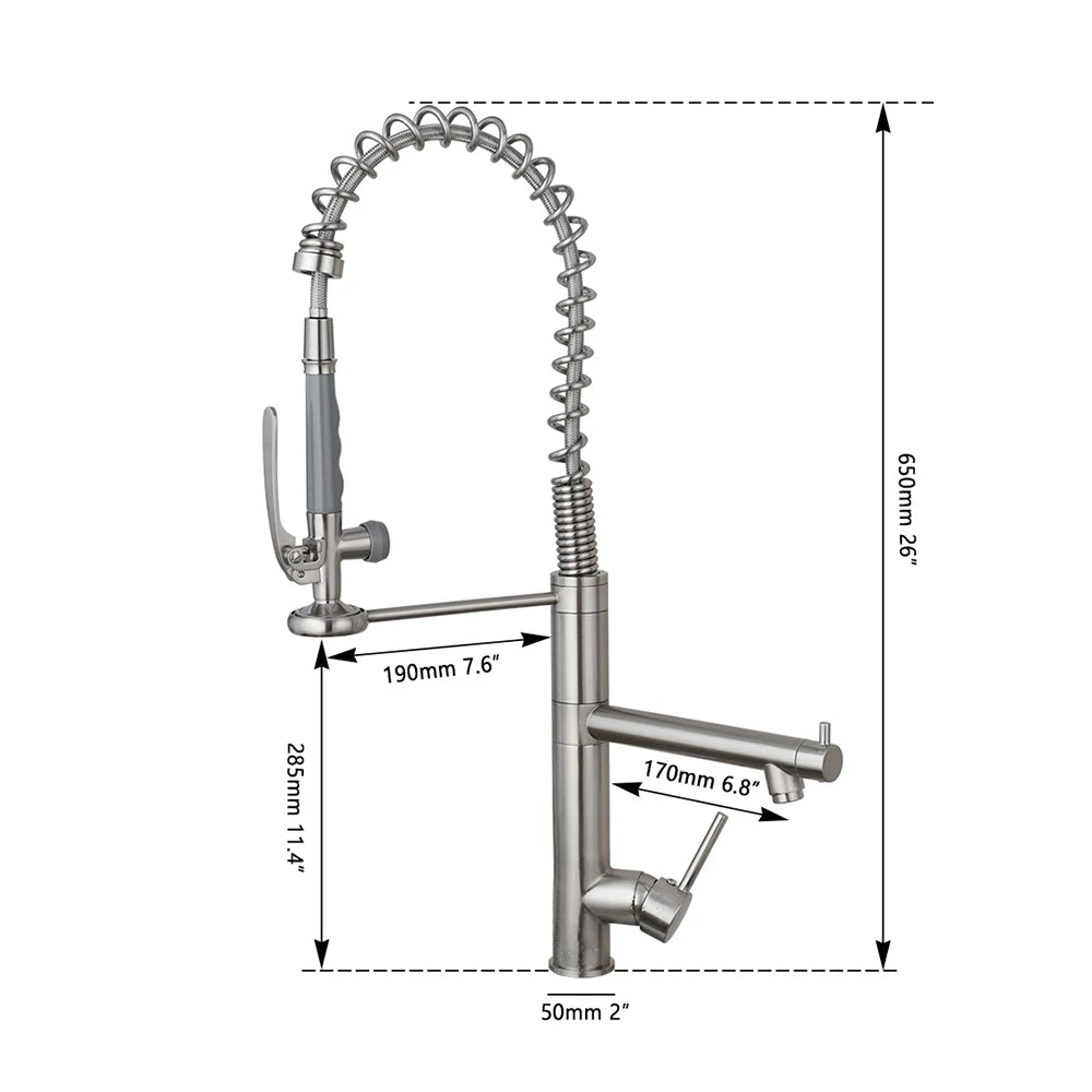 Kemaidi Brass Sink Faucet Spring Pull Down Faucets