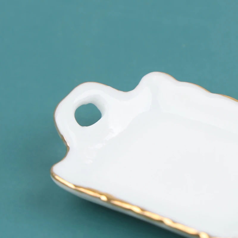 1pcs 1/12 Dollhouse Miniature Ceramic Food Tray Plate