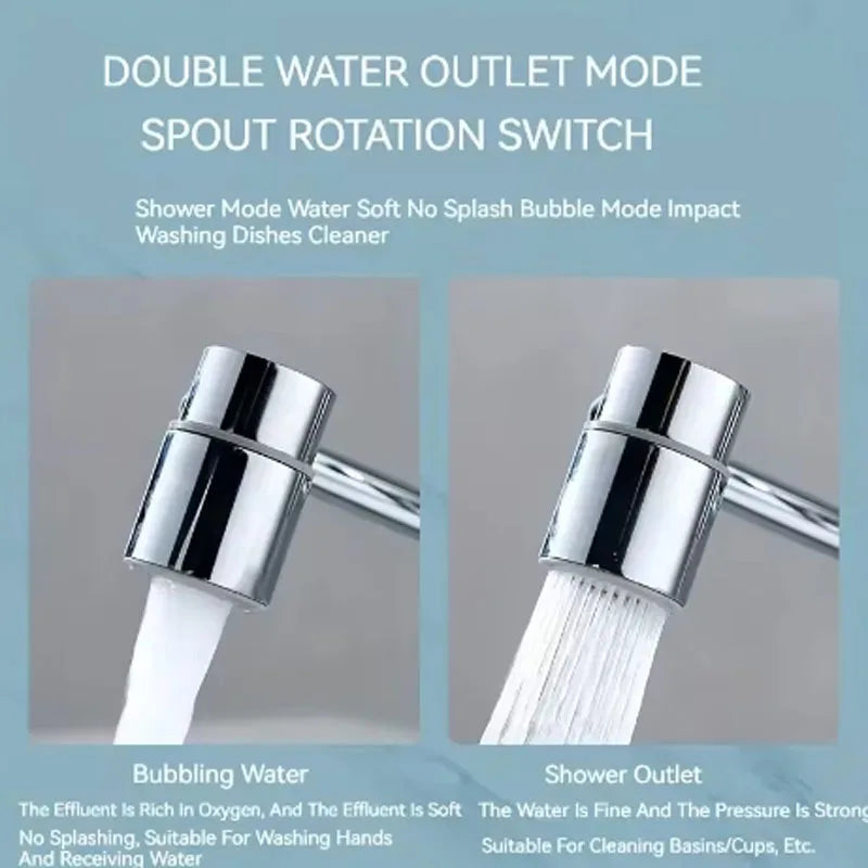 1pc 1080 Swivel Stainless Steel Faucet Extender Splashproof