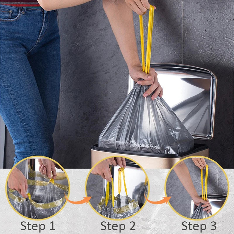 5/10/15/20 Rolls Drawstring Trash Bags Trash Can Thicken