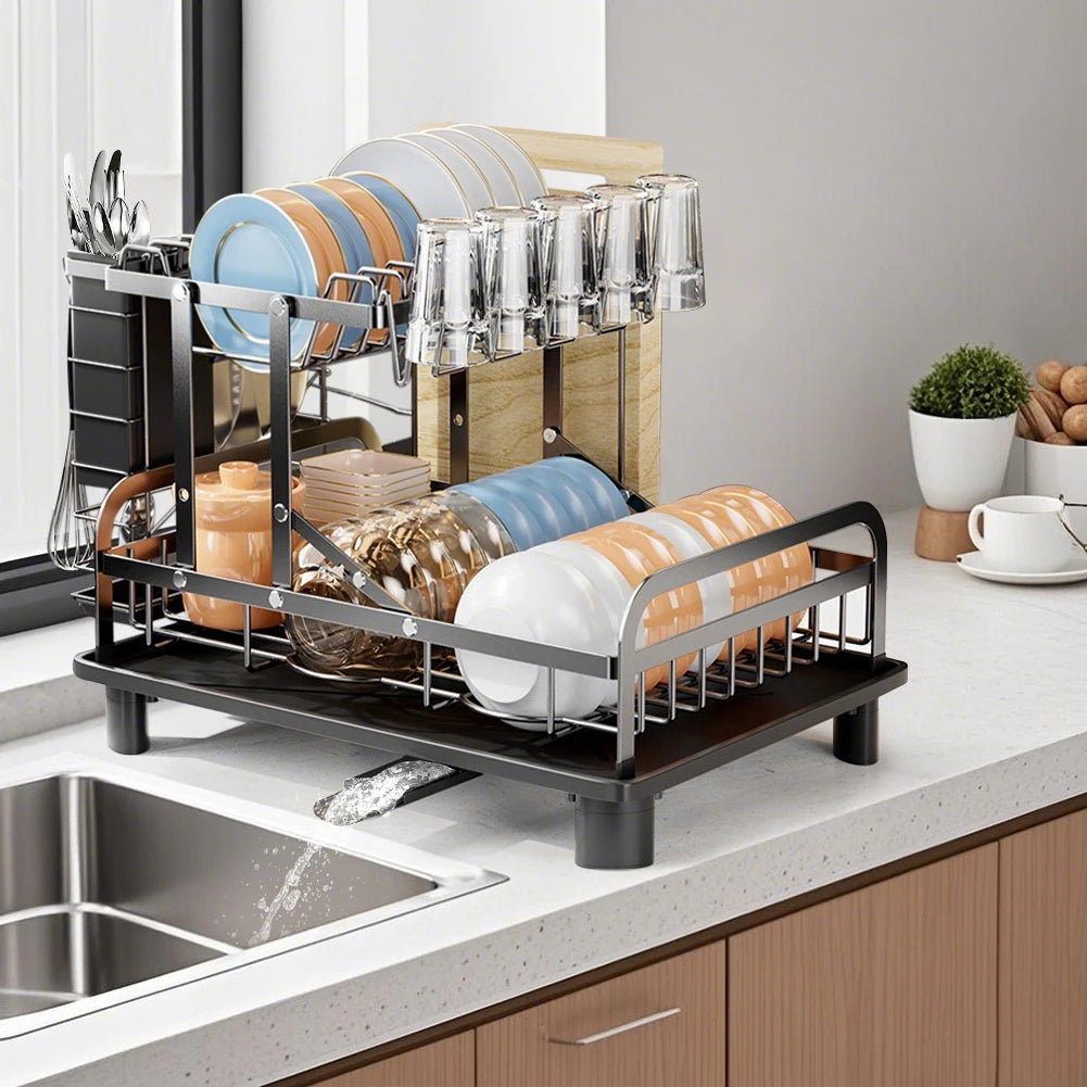 Tier Dish Drainer Rack - Dish Rack Utensil